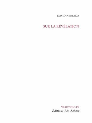 cover image of Sur la révélation